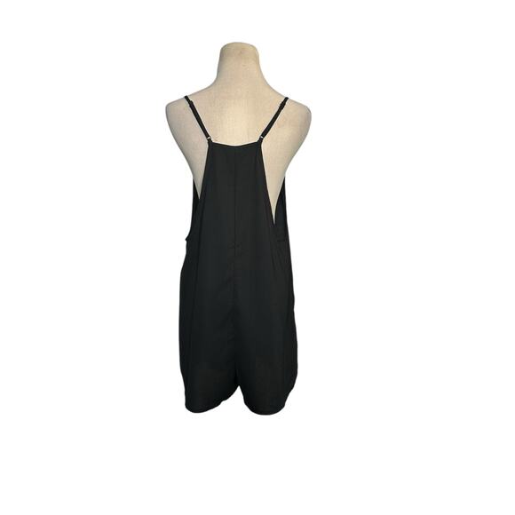 Shein Black Double Pocket Sleeveless Racerback Romper Medium - Picture 7 of 13